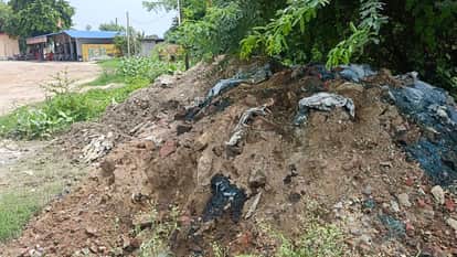 Kanpur Chromium in Maharajpur toxic green waste found four locations slow poison seeping into soil