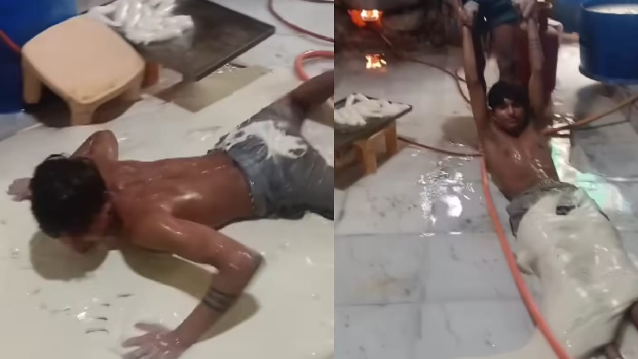 Man Using Body To Prepare Soya Chaap Video Went Viral