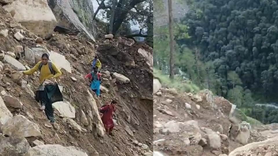 Uttarkashi Pilang Village Road incomplete  bridge unfinished now path has also collapsed