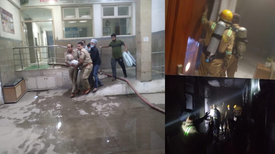 Hapur:  A fire broke out at a private hospital on Garh Road