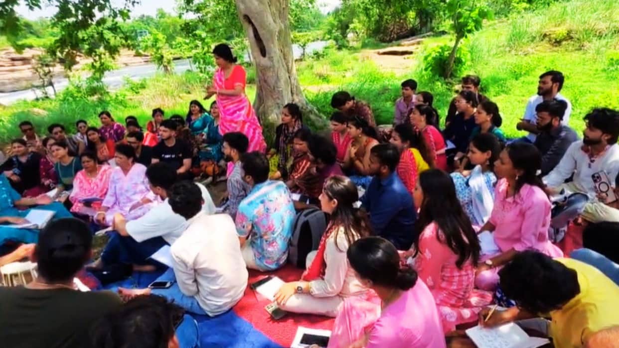 Kajri workshop underway amidst nature over 70 practitioners from India and abroad undergoing training