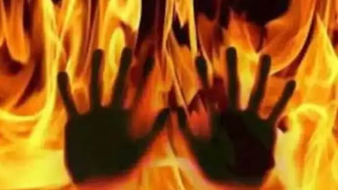 Hamirpur Woman sets herself on fire after pouring petrol on herself phone conversation with her husband