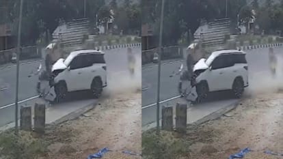 कार की जोरदार टक्कर
