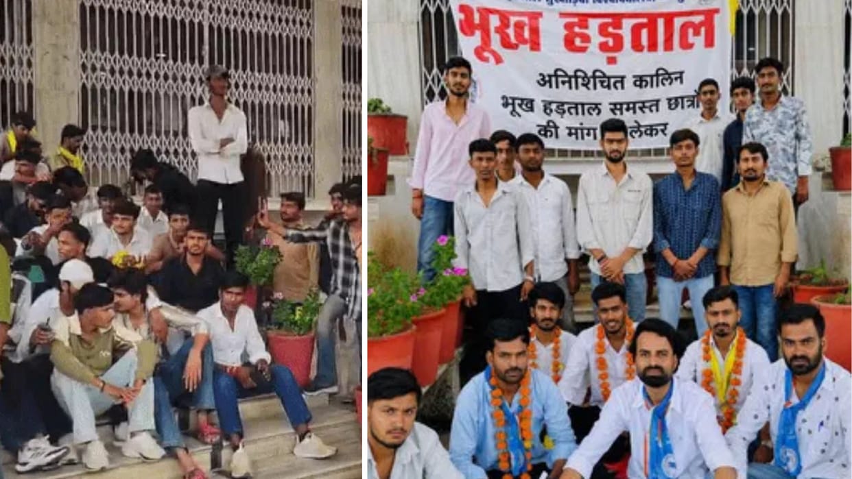 Students at Udaipur Sukhadia University stage a hunger strike over hostel mismanagement and many issues