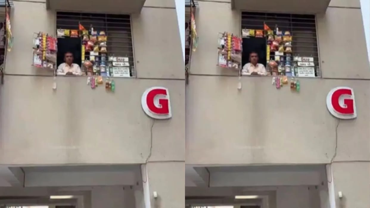 Shop on the First Floor Goods Delivered in a Bucket Surat Unique Store Leaves Internet Stunned Video Viral