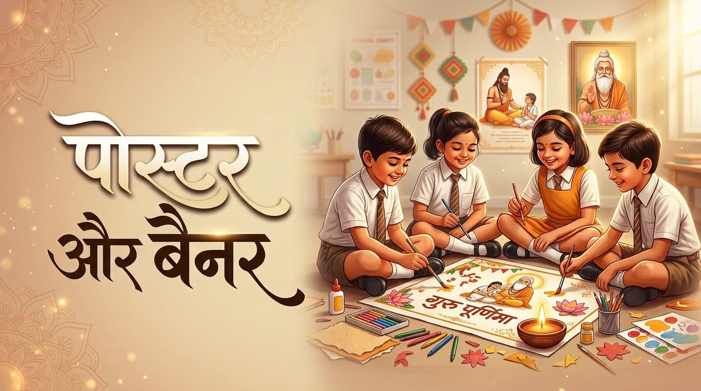 Guru Purnima Board Decoration, Drawing, Card, Greeting Card And Banner Ideas 2026