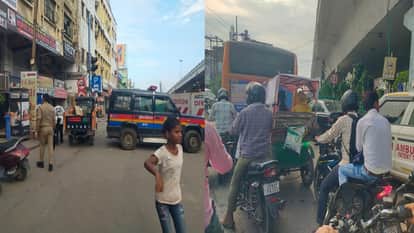 जाम में घंटों फंसे रहे वाहन।