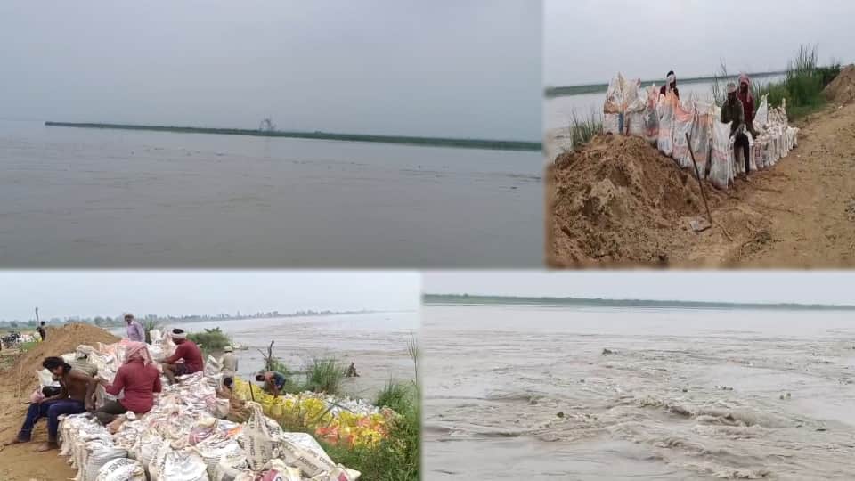 Flood Threat Intensifies in Hastinapur as Ganga Swells, High-Tension Power Towers Washed Away