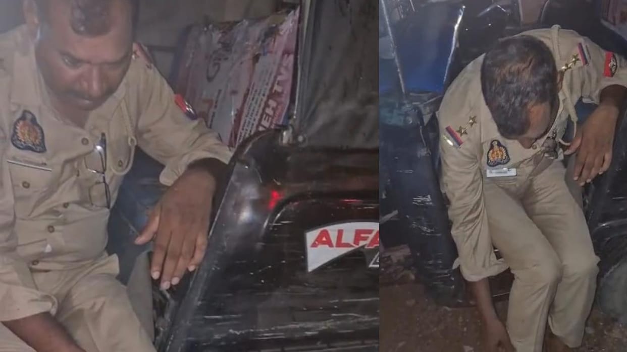 Jhansi: Video of Nainagarh outpost in-charge in an inebriated state goes viral; SSP suspends him.