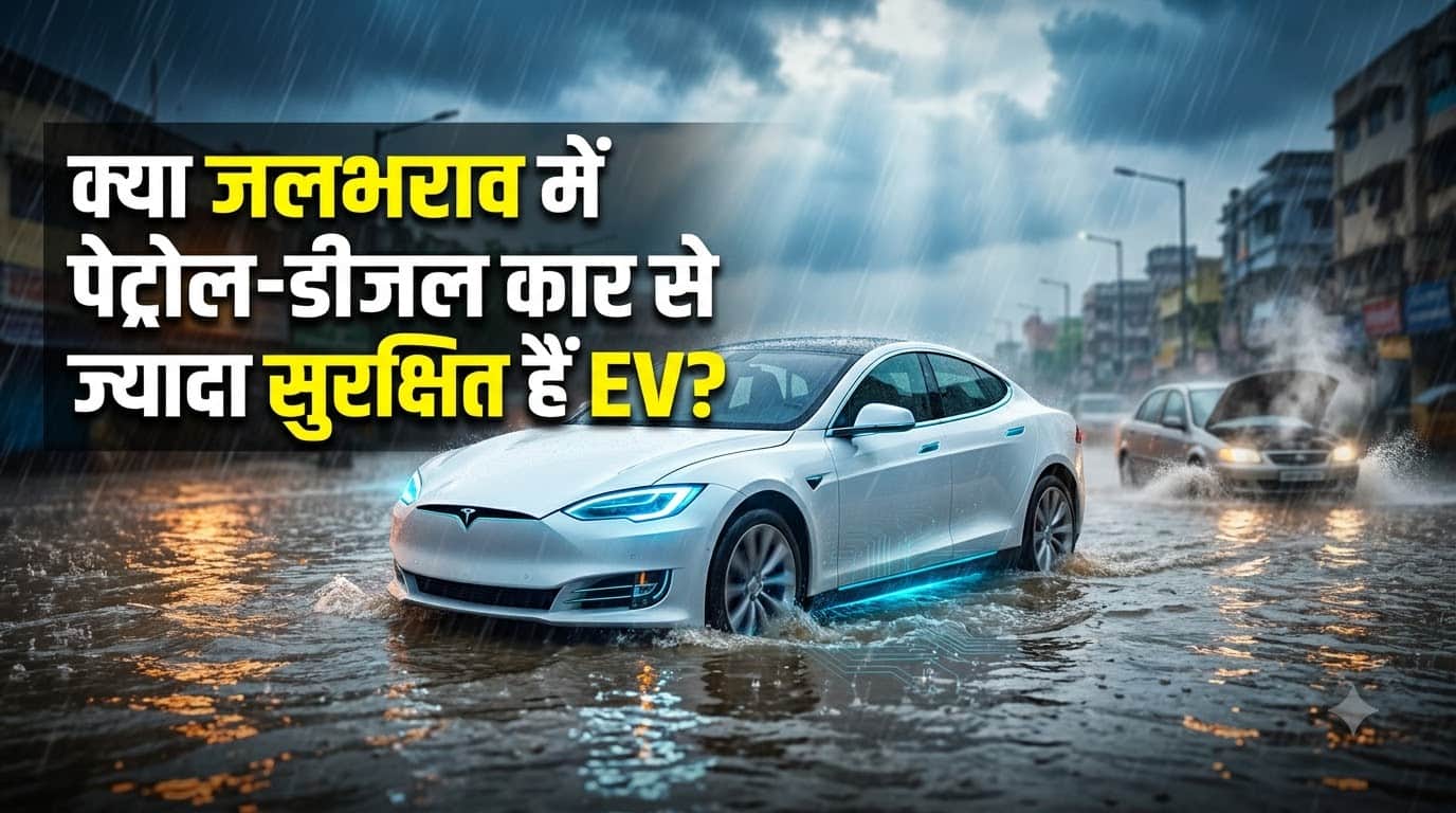 EV In Flooded Road