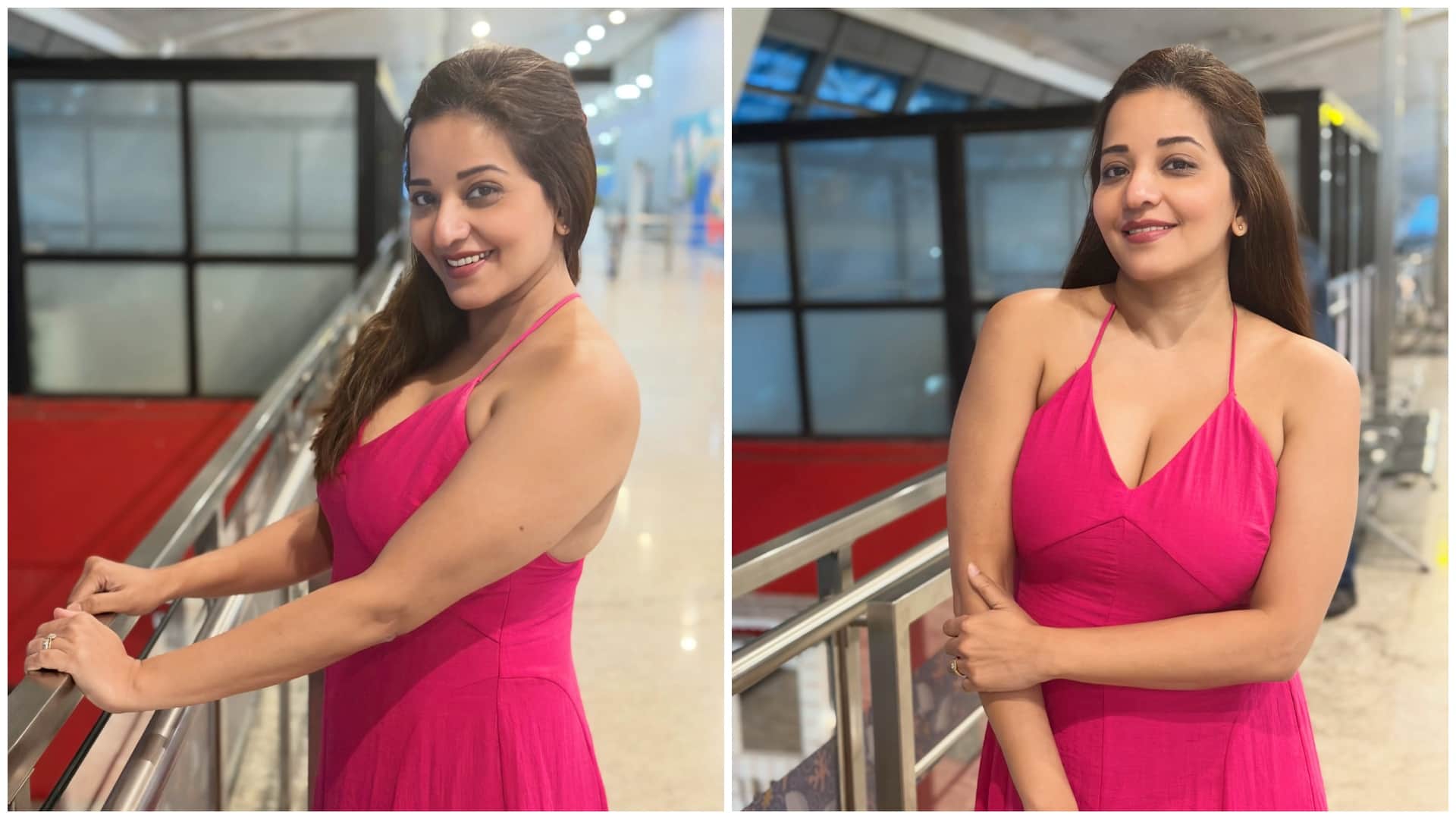 bhojpuri actress monalisa shares bold photos in pink dress users like no makeup look