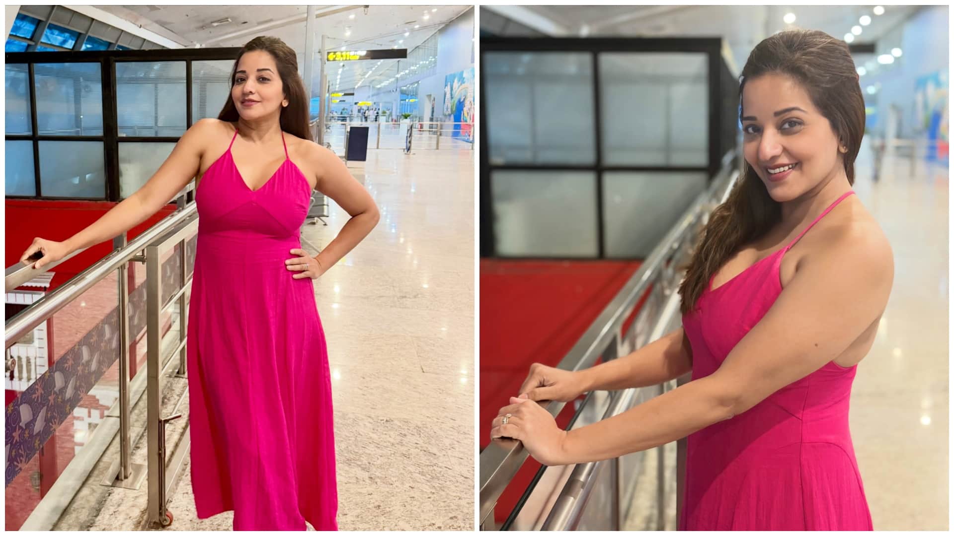 bhojpuri actress monalisa shares bold photos in pink dress users like no makeup look