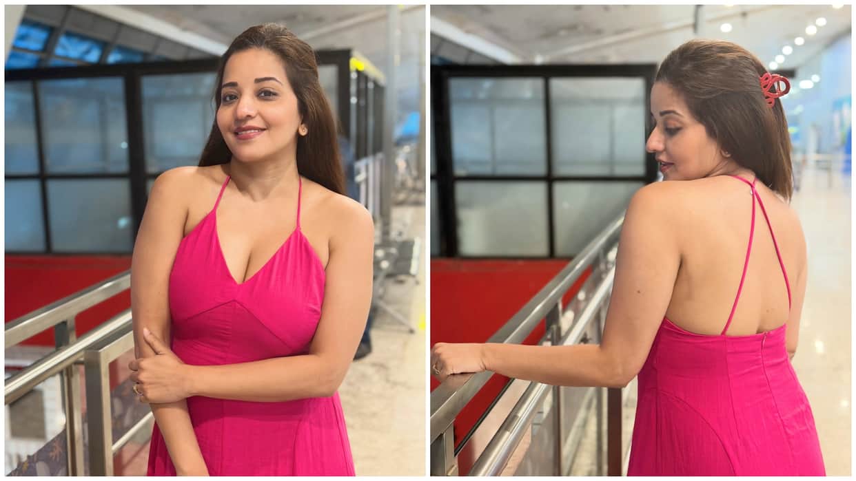 bhojpuri actress monalisa shares bold photos in pink dress users like no makeup look