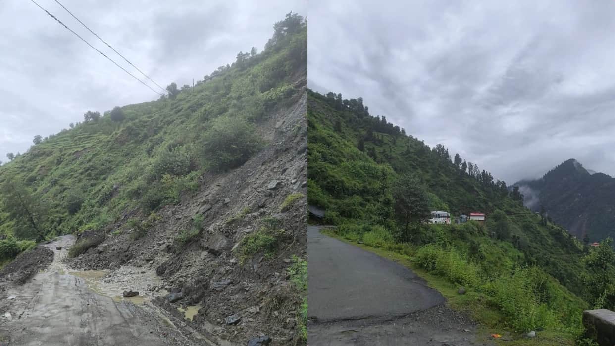 chamba vehi landslide chanju bagheigarh road blocked