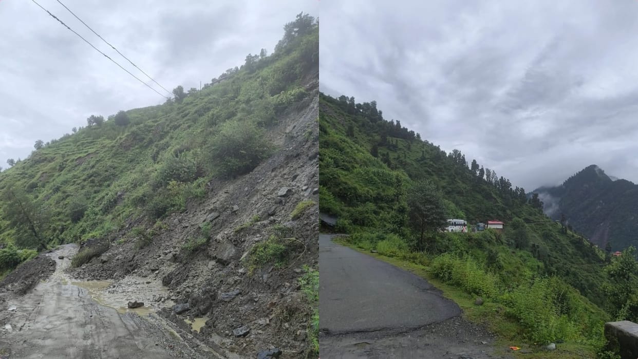 chamba vehi landslide chanju bagheigarh road blocked