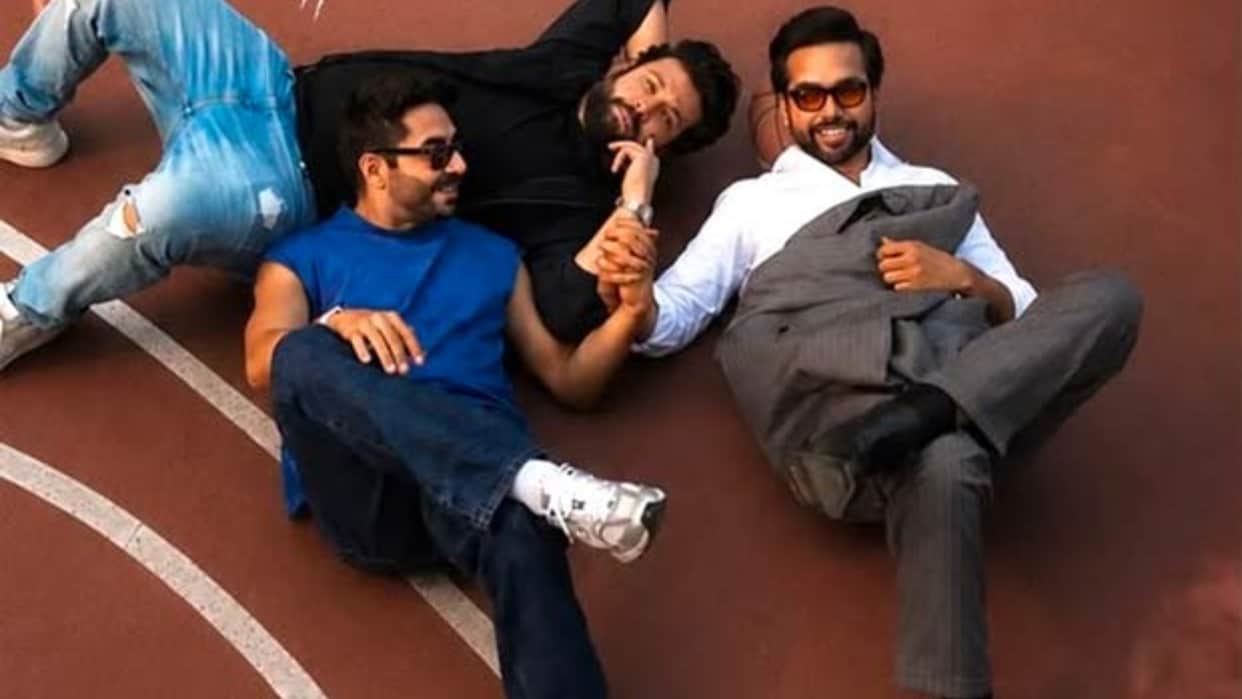 actor-singer Aparshakti Khurana and abhishek banerjee with varun sharma unveiled song kahan on friendship da