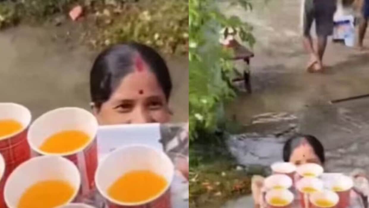 assam flood woman serves juice to relief workers heartwarming humanity video goes viral