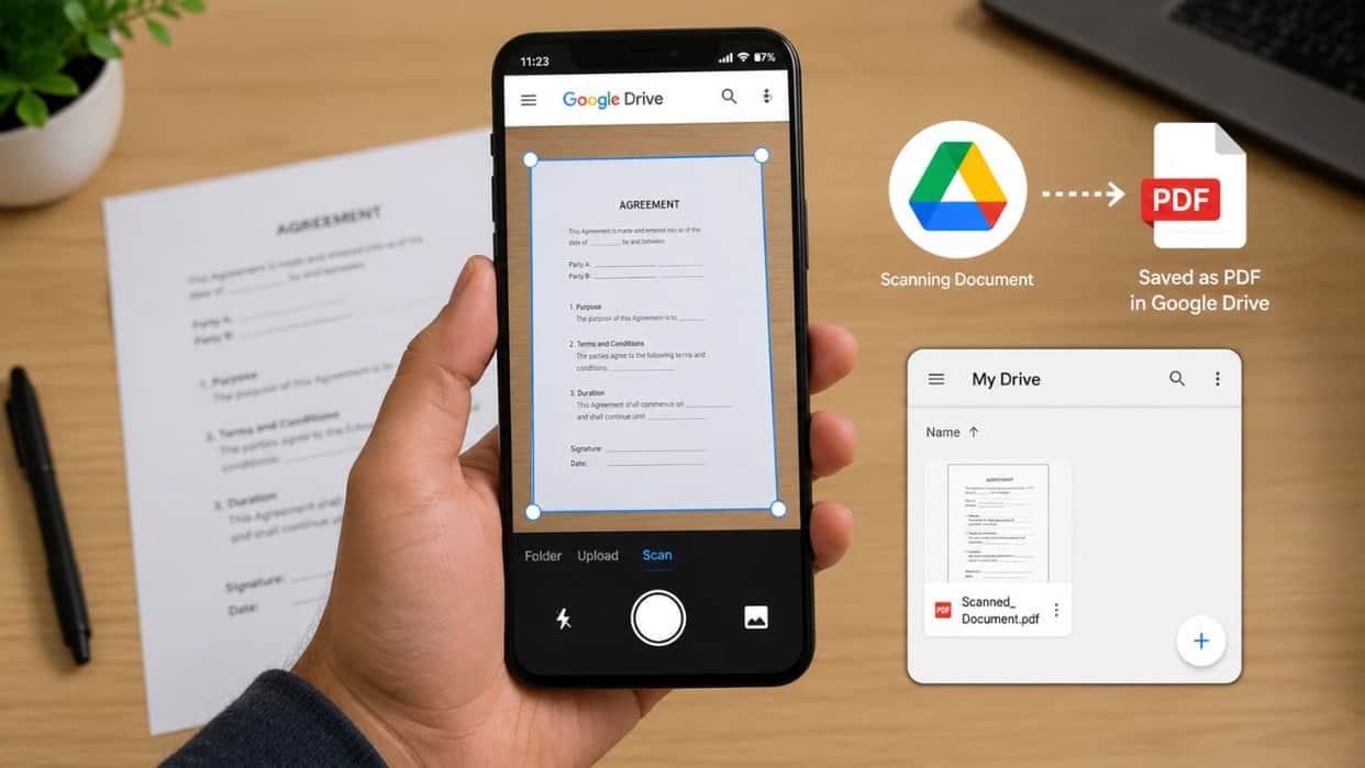 how to scan documents to pdf using google drive scanner tips in hindi