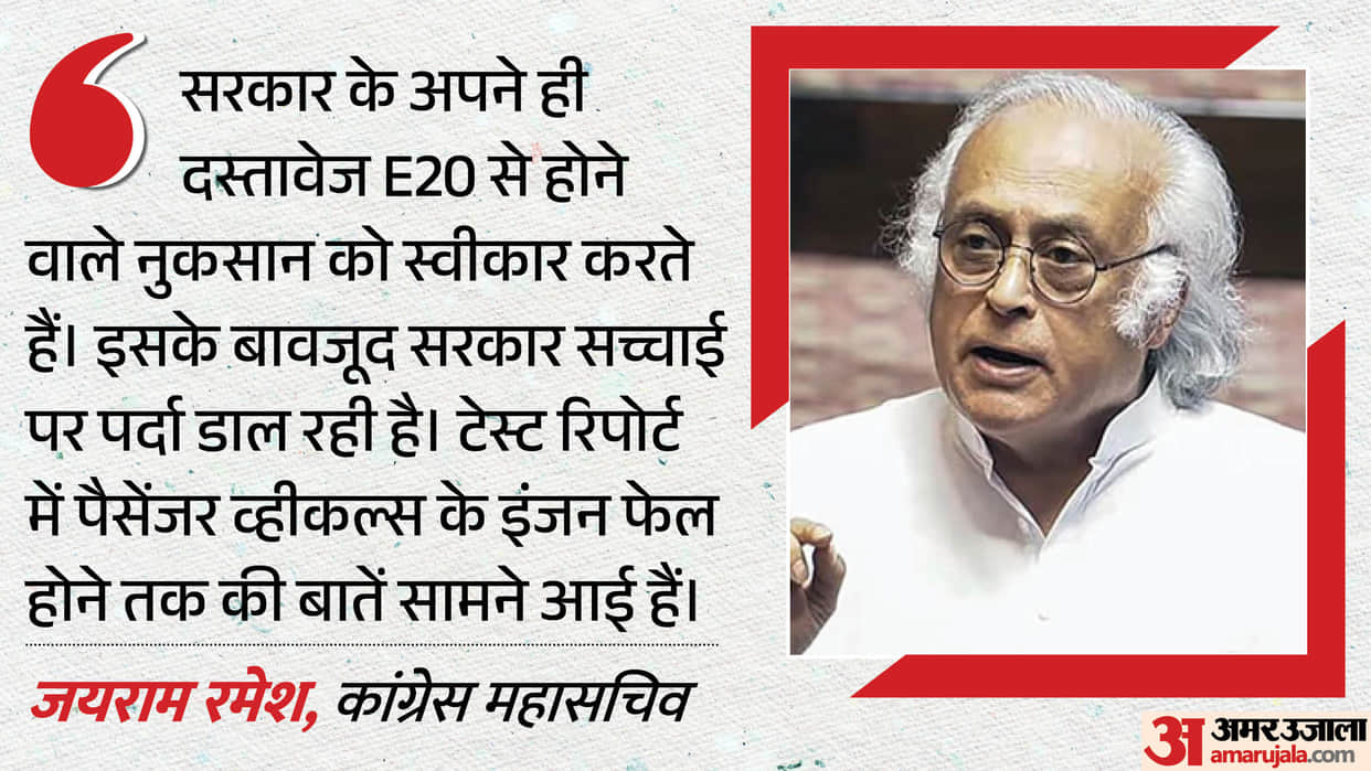 congress questions modi govt over e20 petrol rollout data