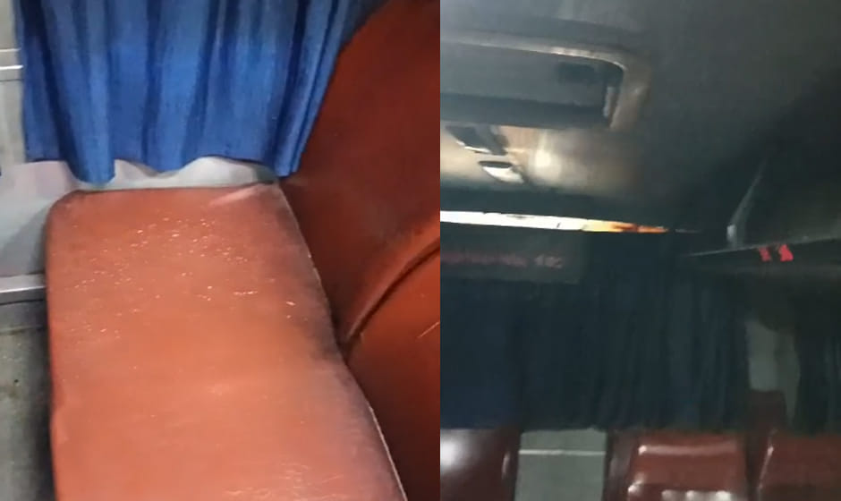 Kanpur: Water gushes like a waterfall near the driver's seat of a Roadways bus
