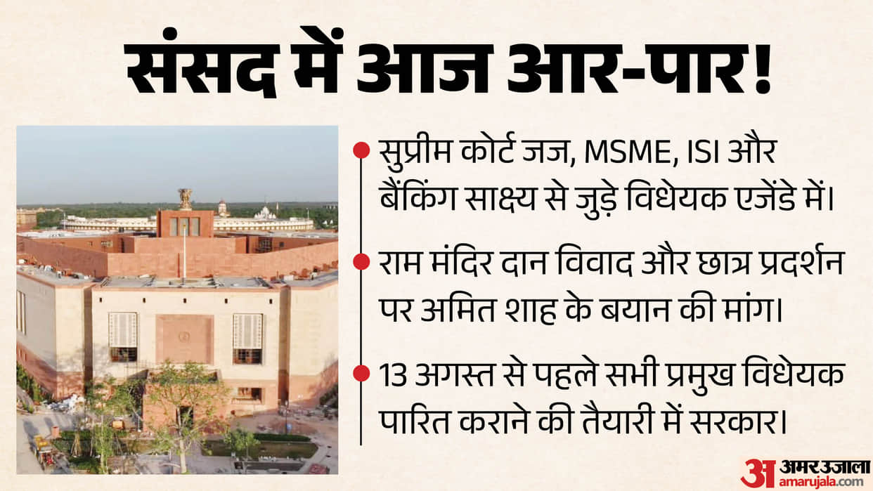 parliament monsoon session government pushes four major bills amid opposition protest sc judges msme fcra