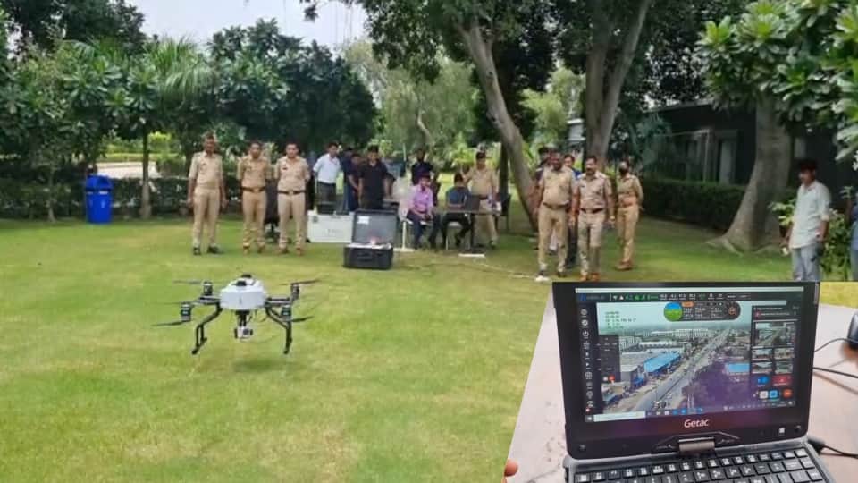 श्रावण शिवरात्रि मेले और कांवड़ यात्रा की सुरक्षा में टीथर्ड ड्रोन का पहरा