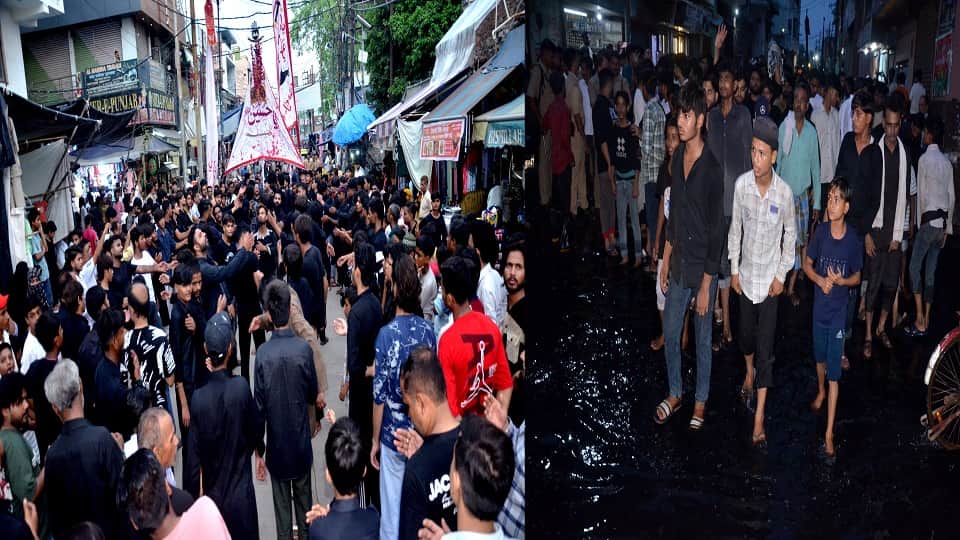 mourners reached Karbala through dirty water