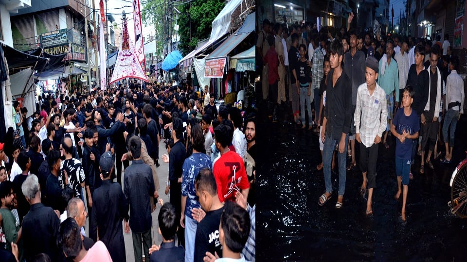 mourners reached Karbala through dirty water