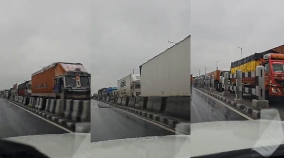 Kanpur Traffic jam from Ramadevi to Bhauti vehicles seen crawling transporter tweets video
