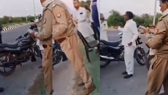 Kanpur High voltage drama on Ganga Barrage Road man strips over land dispute