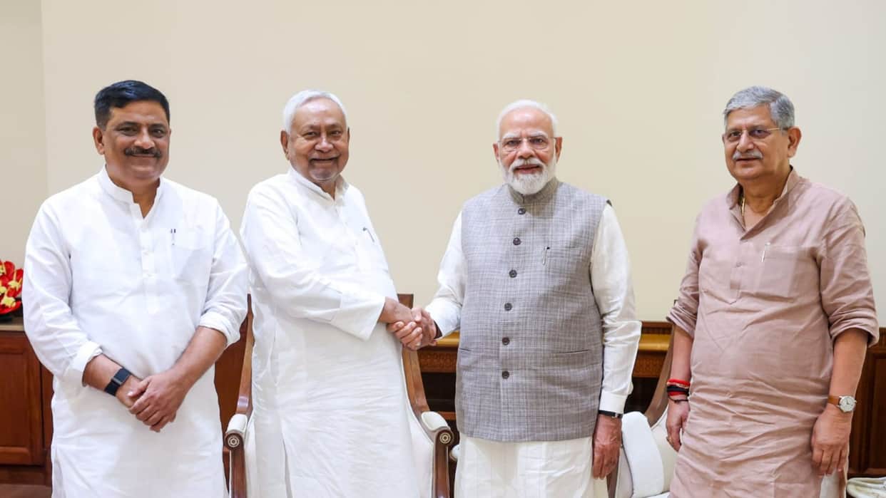 Nitish Kumar Meets PM Narendra Modi for First Time After Rajya Sabha Entry