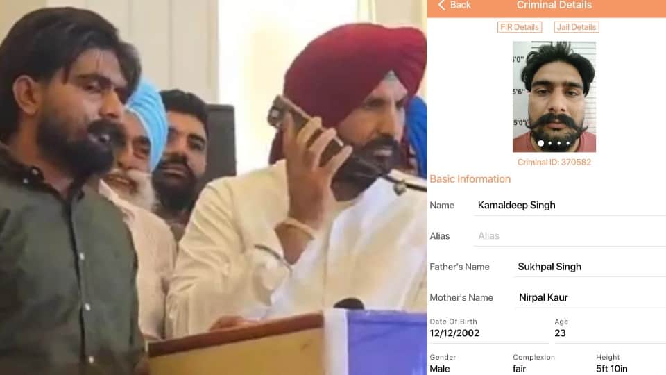 राजा वड़िंग के साथ मंच पर खड़ा कमलदीप सिंह