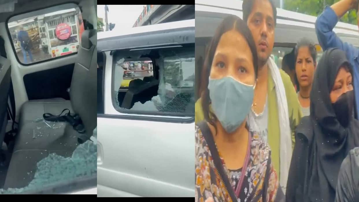 Rampage by Kanwariyas in Lucknow Schoolgirls terrified after their van is pelted with stones