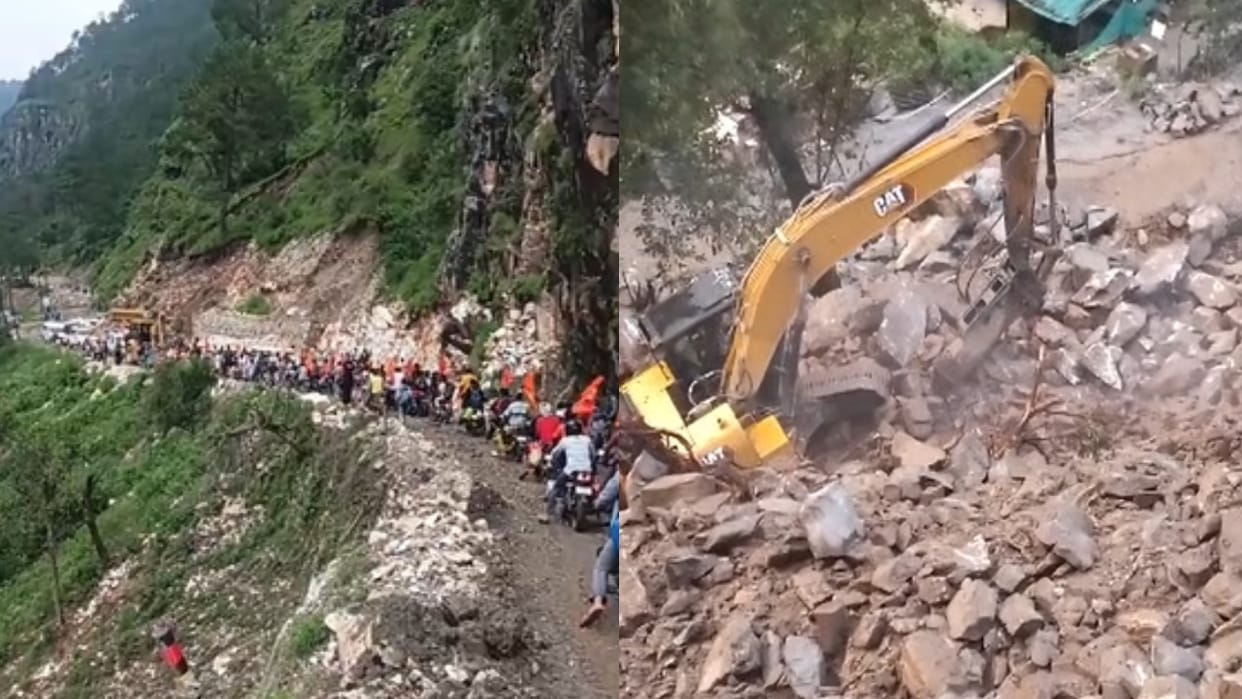 Uttarkashi Yamunotri Highway Kanwar yatri Stranded Landslides Continue to Disrupt Traffic uttarakhand news