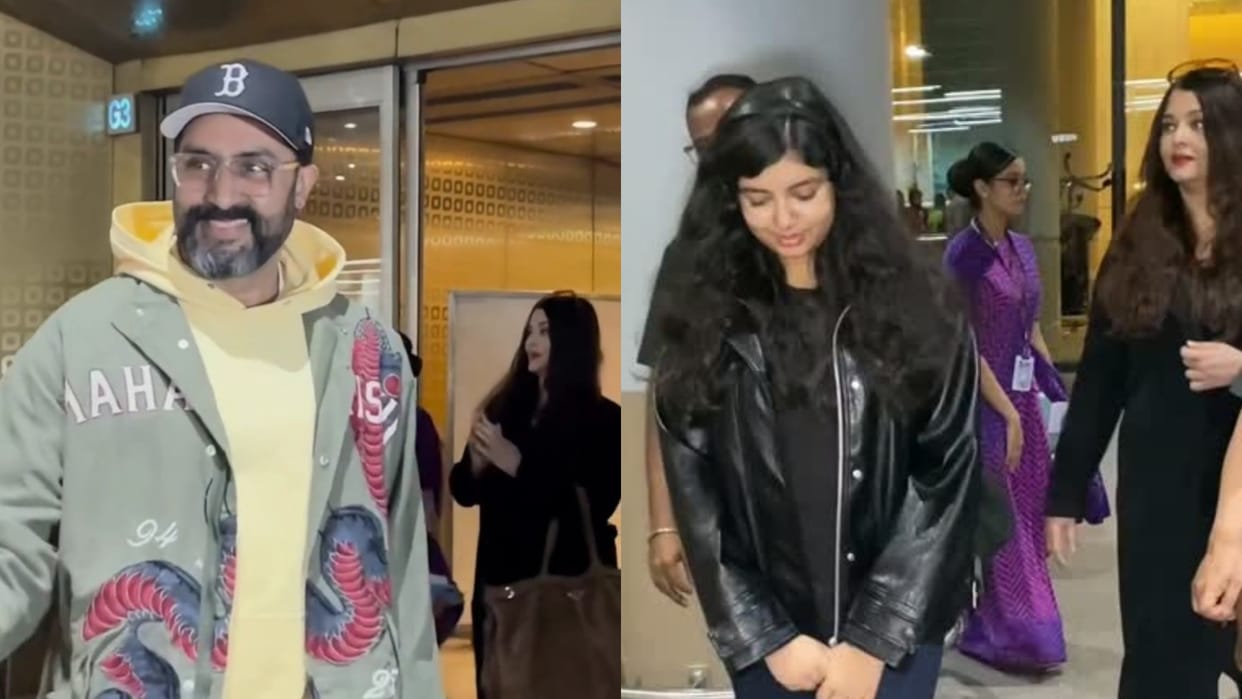 Aaradhya Bachchan sweet gesture viral on social media abhishek and aishwarya spotted on airport