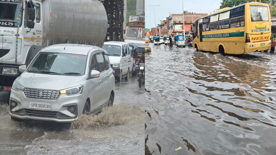 Rain causes waterlogging in Agra