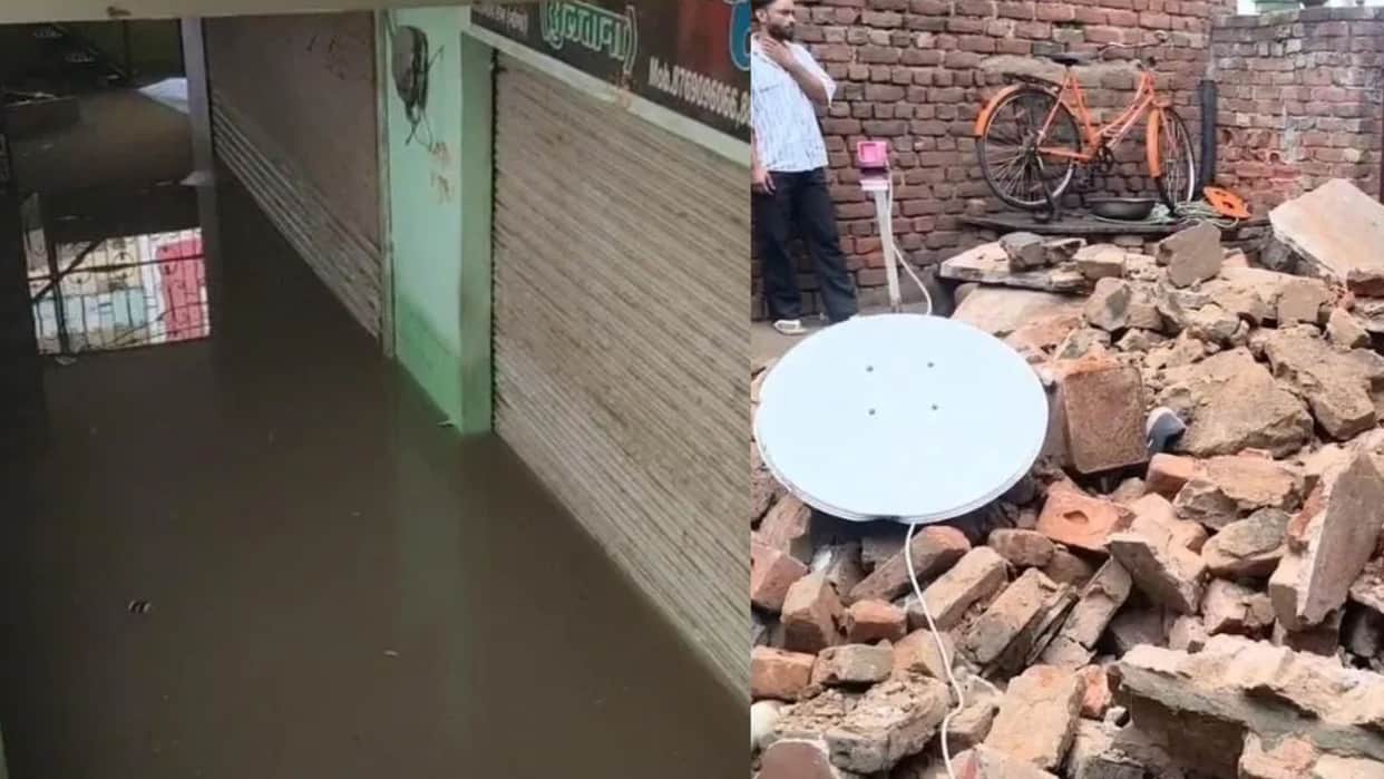 Jhunjhunu Rain Fury Heavy Rains Destroy Poor Family House in Rajasthan Markets and Homes Submerged