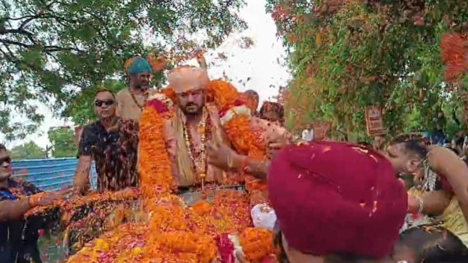 बृजभूषण शरण सिंह की 'सत्यमेव जयते सम्मान यात्रा'।