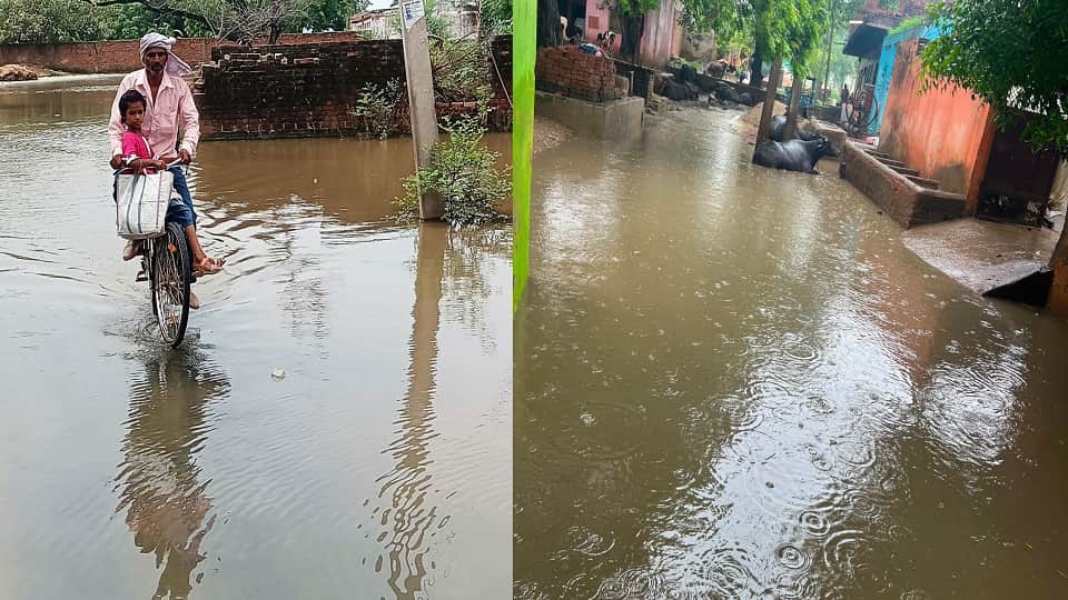 Agra Rains in Pictures: Flooded Highway Stranded Kanwariyas and Villages Battling Waterlogging