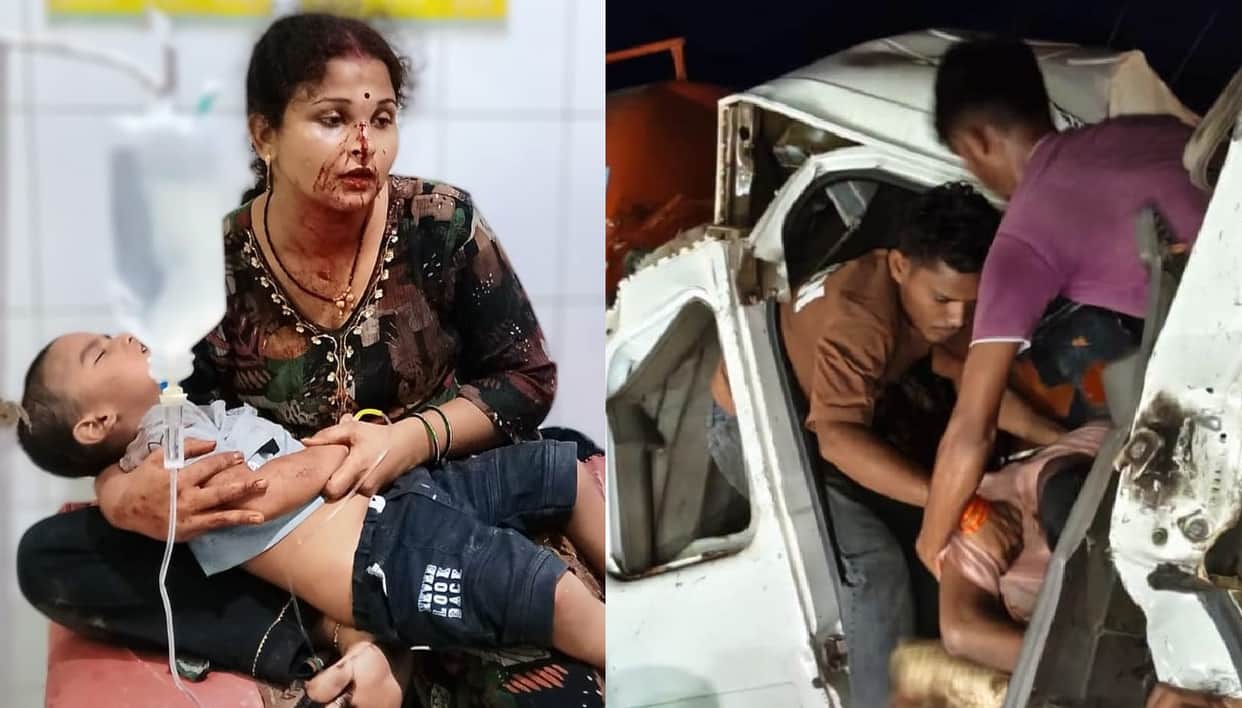 Hamirpur accident God save my husband and child Highway stained red with blood shortage of ambulances