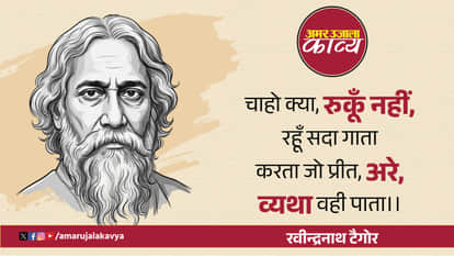 ravindranath tagore poetry in hindi din par din chale gaye path ke kinare