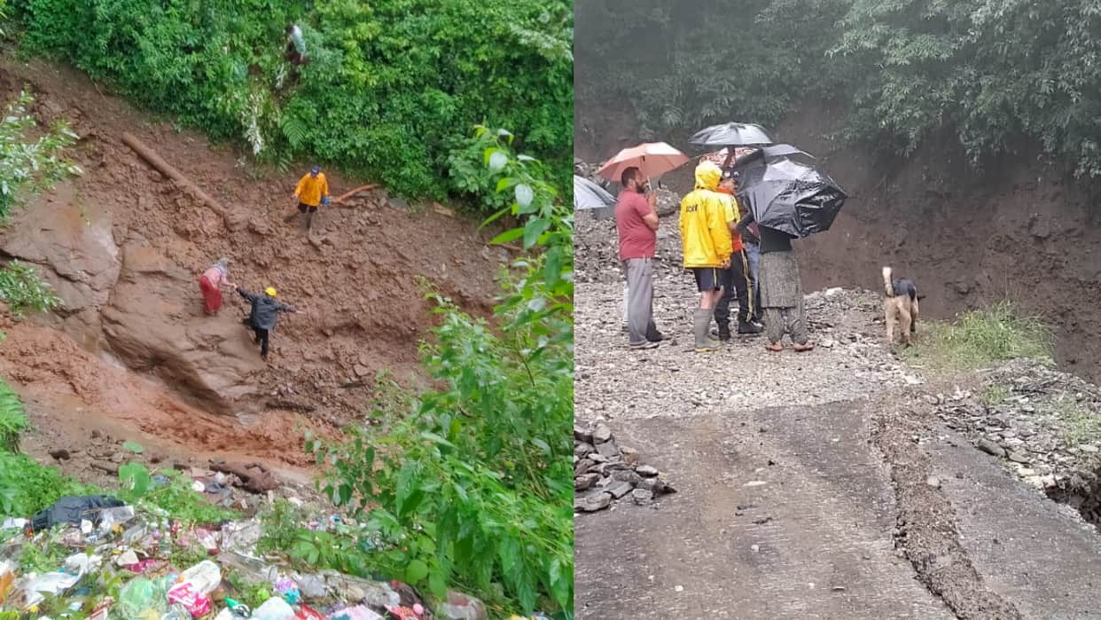 Tehri Heavy Rain Newly Built Wooden Bridge Washed Away SDRF Rescues Woman Using Rope Ghansali Uttarakhand news