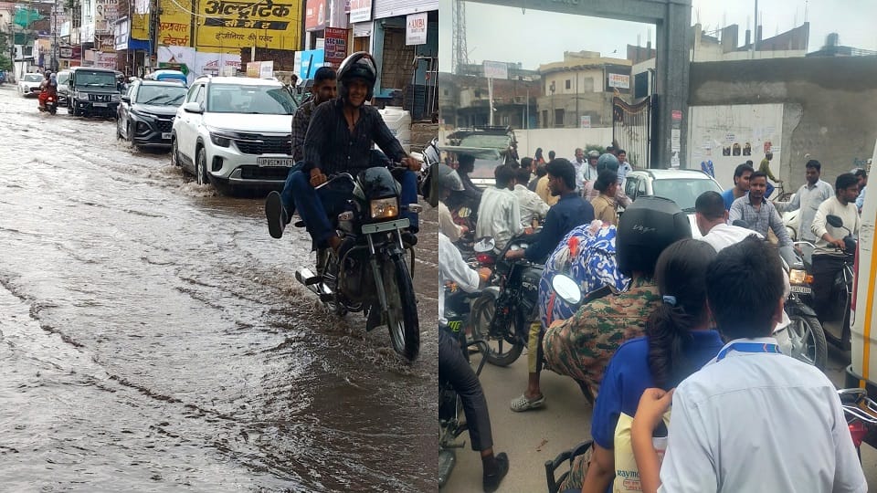 Rainwater floods roads vehicles stranded at various locations