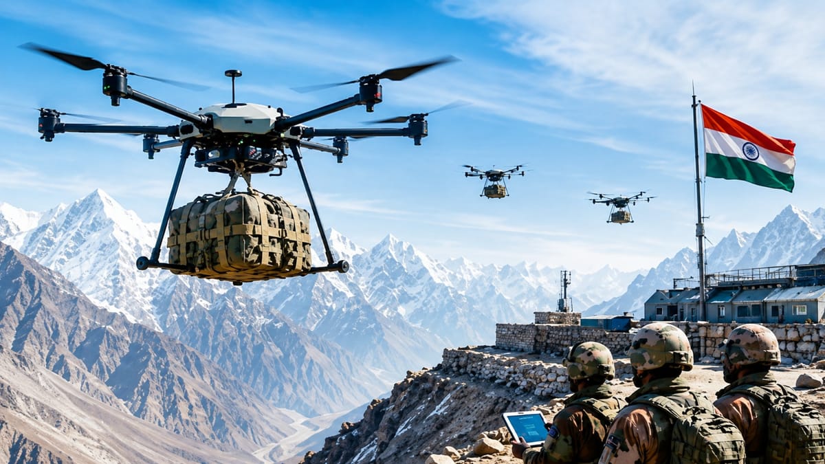 Army: 20 рд╣рдЬрд╛рд░ рдлреАрдЯ рдХреА рдКрдВрдЪрд╛рдИ рдкрд░ рдЕрдм рдбреНрд░реЛрди рдкрд╣реБрдВрдЪрд╛рдПрдВрдЧреЗ рд╣рдерд┐рдпрд╛рд░ рдФрд░ рд░рд╛рд╢рди? рд╕реЗрдирд╛ рдХрд░рдиреЗ рдЬрд╛ рд░рд╣реА рд╕рдмрд╕реЗ рдмрдбрд╝реА рд▓реЙрдЬрд┐рд╕реНрдЯрд┐рдХреНрд╕ рдбреАрд▓