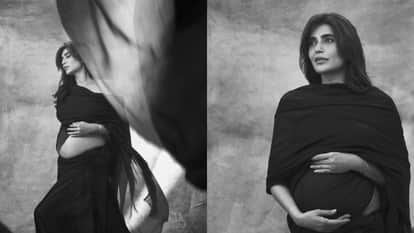 After baby boy birth Karishma Tanna shares photos from maternity shoot actress flaunting her baby bump