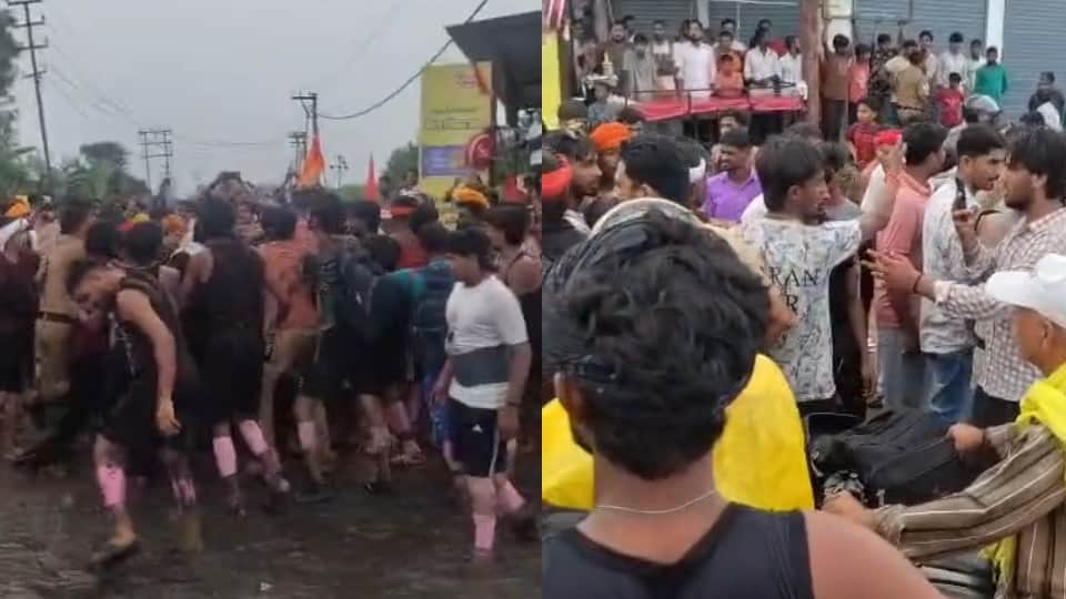 Roorkee News Uproar near Dariyapur after Kanwar was damaged Kanwariyas beat up a youth