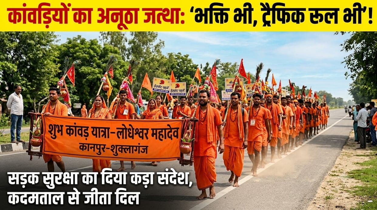 kanpur-kanwar-yatra-road-safety-message-lodheshwar-mahadev