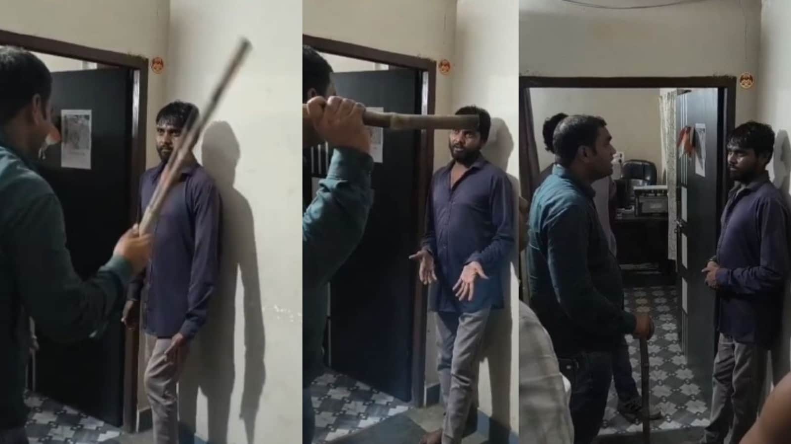 मारपीट के दौरान का फोटो।