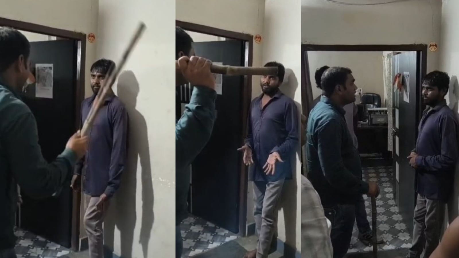 मारपीट के दौरान का फोटो।