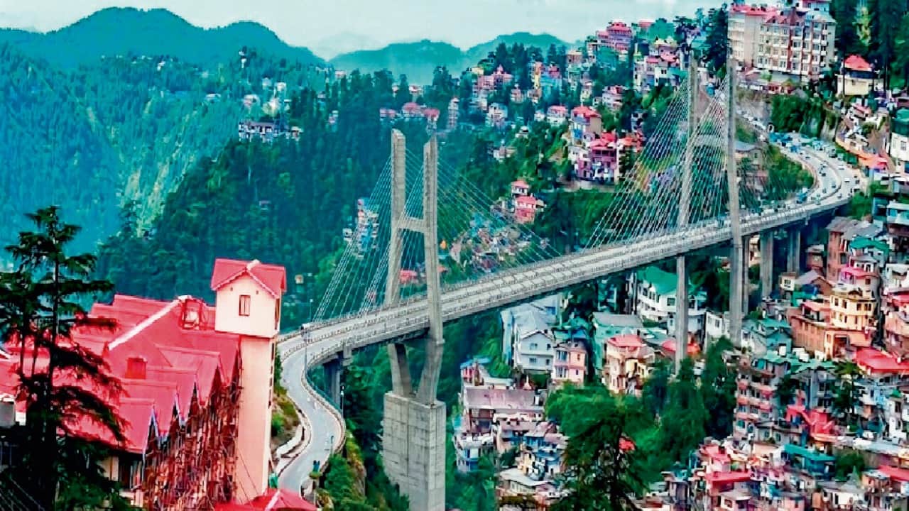 शिमला केबल स्टेड ब्रिज।